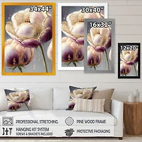 Cream And Purple Tulip Wall Art