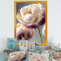 Cream And Purple Tulip Wall Art
