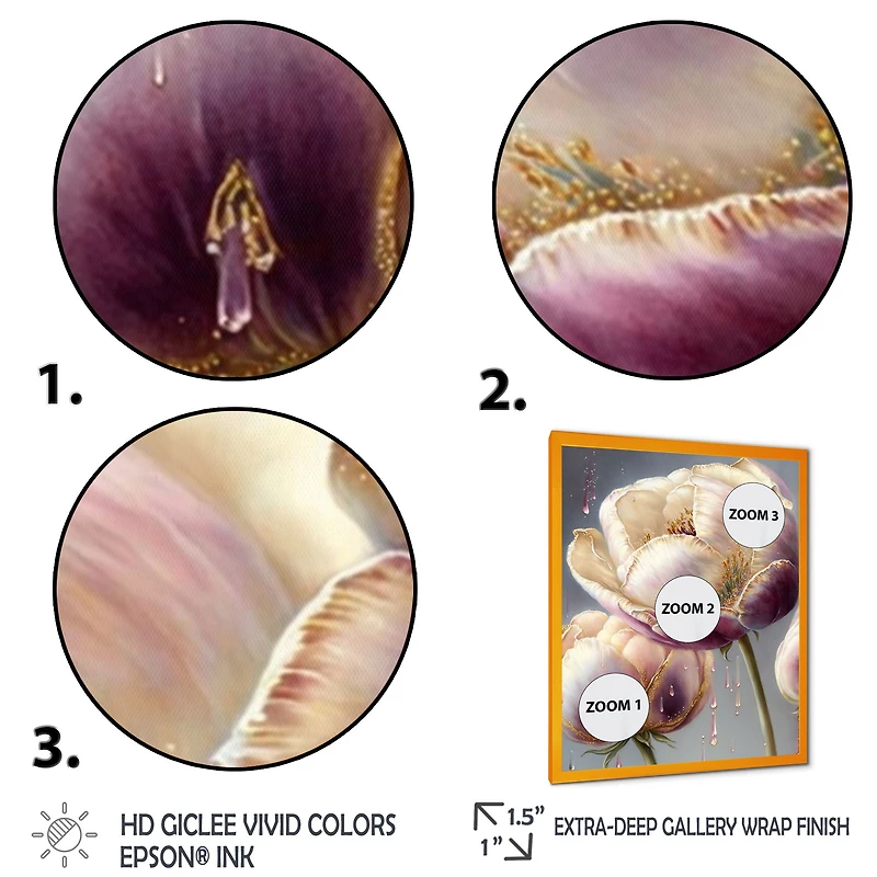 Cream And Purple Tulip Wall Art