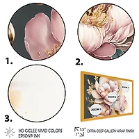 Pink And Gold Orchid Flower Wall Art