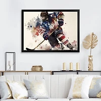 Usa Hockey Player Action Wall Art