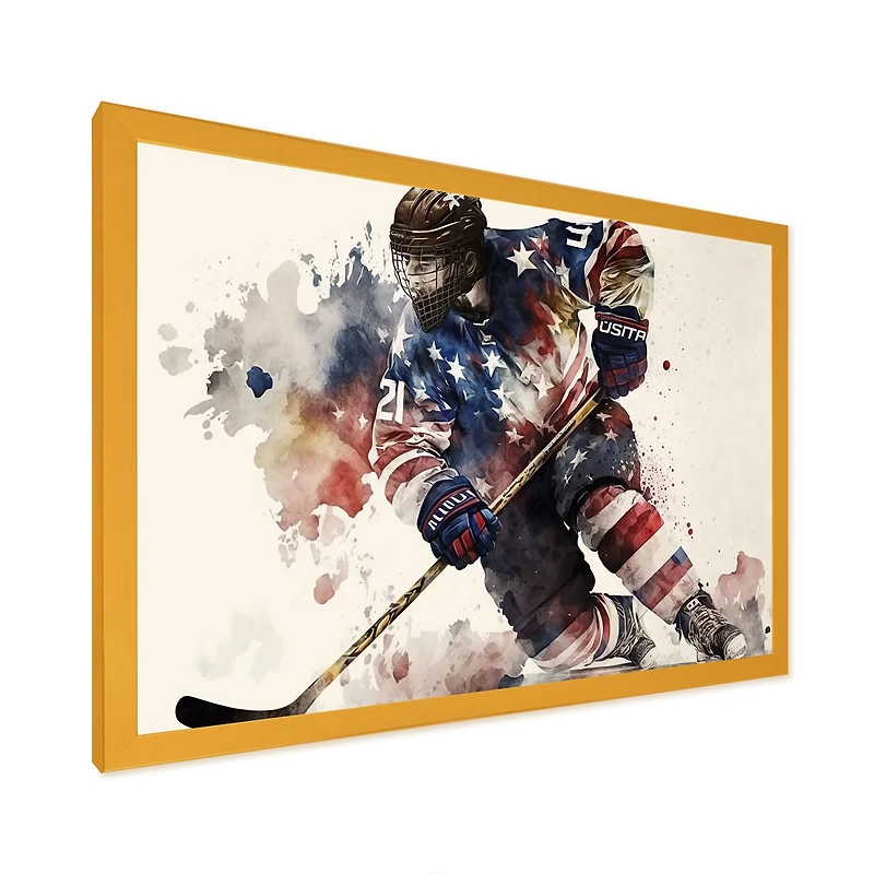 Usa Hockey Player Action Wall Art