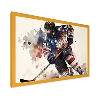 Usa Hockey Player Action Wall Art