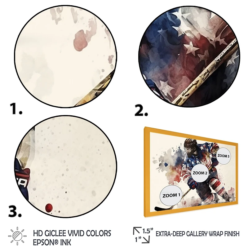 Usa Hockey Player Action Wall Art