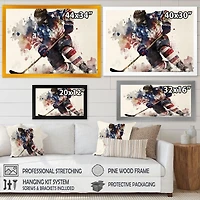 Usa Hockey Player Action Wall Art