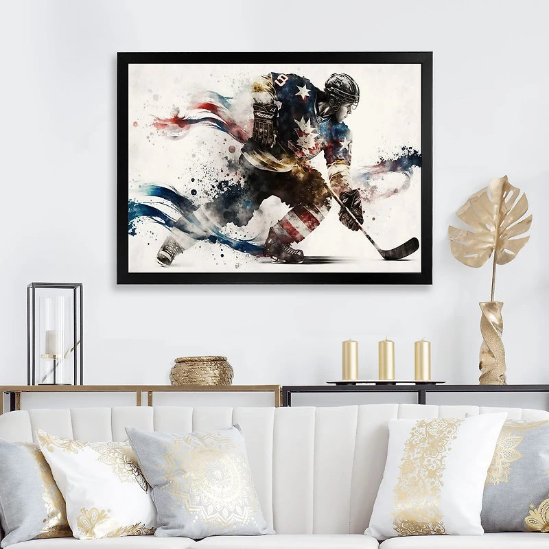 Usa Hockey Player Action VI Wall Art