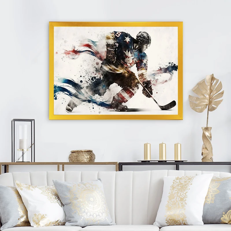 Usa Hockey Player Action VI Wall Art