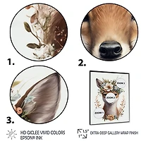 Cute Baby Fox With Floral Crown Wall Art