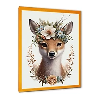 Cute Baby Fox With Floral Crown Wall Art
