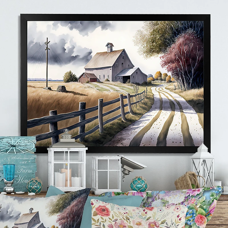 Calm Red Barn Spring VII Wall Art