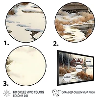 Calm Red Barn Winter Wall Art