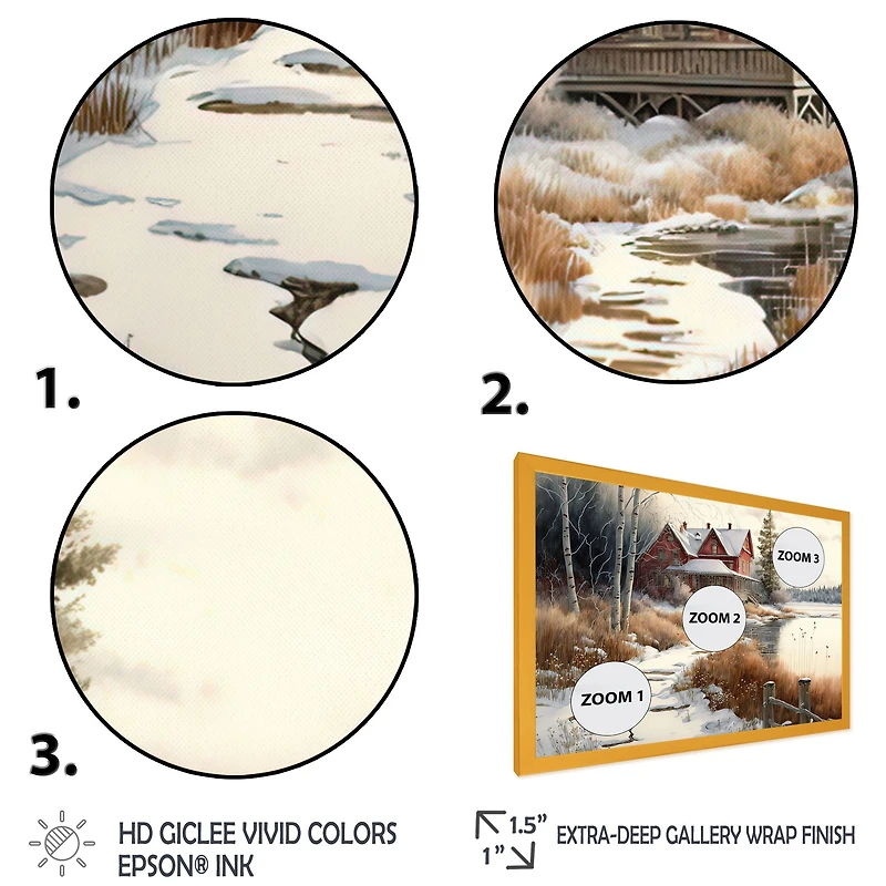 Calm Red Barn Winter Wall Art