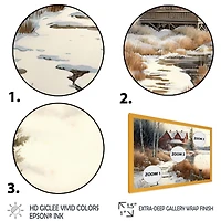 Calm Red Barn Winter Wall Art
