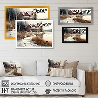 Calm Red Barn Winter Wall Art