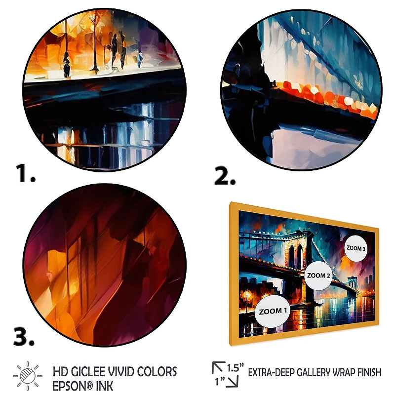 Colorful Brooklyn Bridge Wall Art