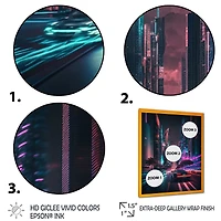 Futuristic Miami Neon Art Wall