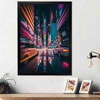 Futuristic New York City Neon Wall Art