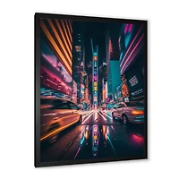 Futuristic New York City Neon Wall Art