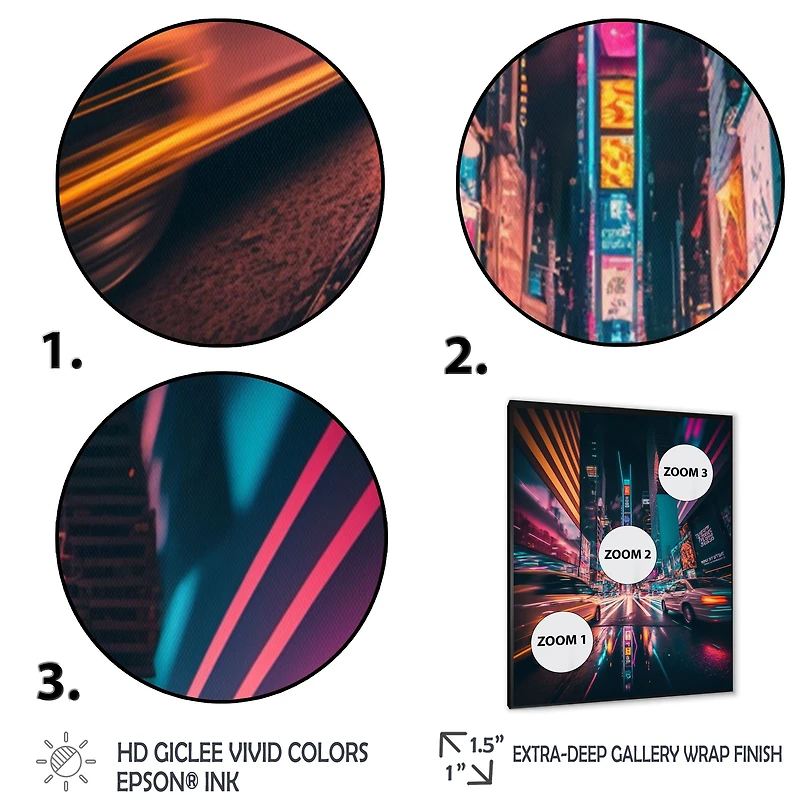 Futuristic New York City Neon Wall Art