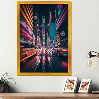 Futuristic New York City Neon Wall Art