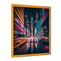 Futuristic New York City Neon Wall Art