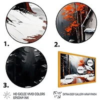 Monochrome Orange Cottage Winter IV Wall Art