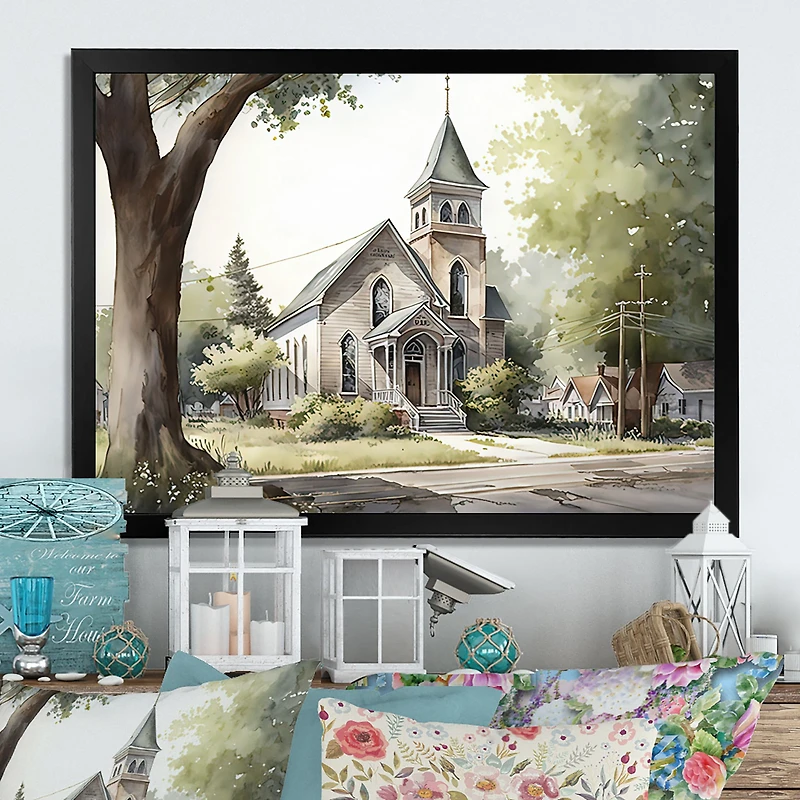 Monochome Yellow And Grey Farm Wall Art