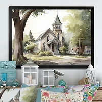 Monochome Yellow And Grey Farm Wall Art