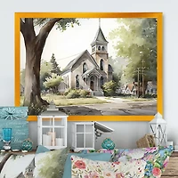 Monochome Yellow And Grey Farm Wall Art