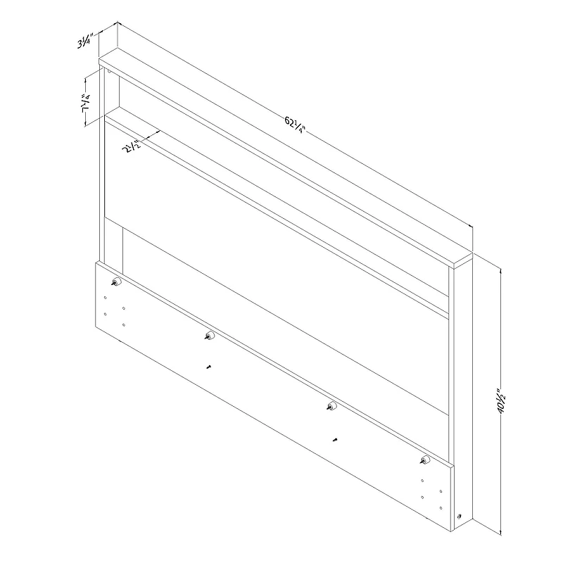 South Shore Furniture Cavalleri Full/Queen Headboard with Storage Shelf - Nordik Oak