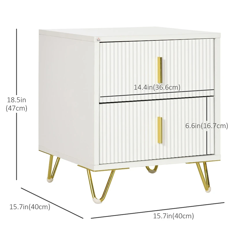 Modern Nightstand with 2 Drawers