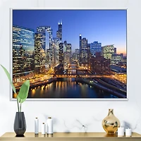 Chicago River with Bridges at Sunset  Wall Art