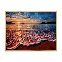 Peaceful Evening Beach View  Canvas Art Print