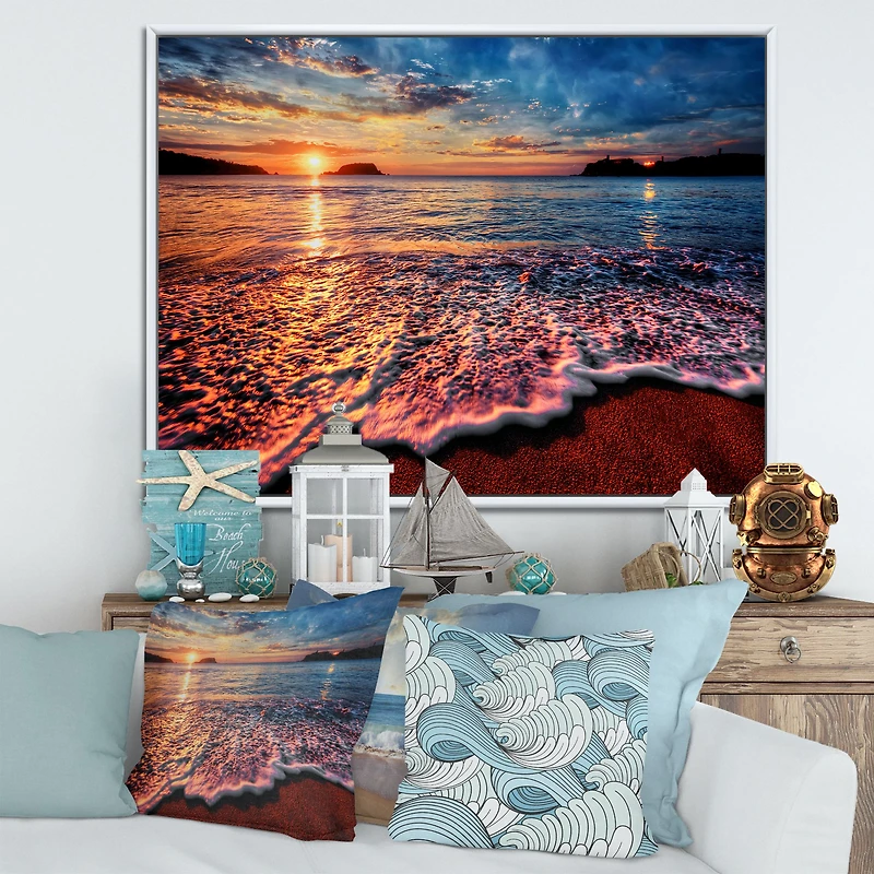 Peaceful Evening Beach View  Canvas Art Print