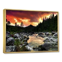 Rocky Mountain River at Sunset  Wall Art