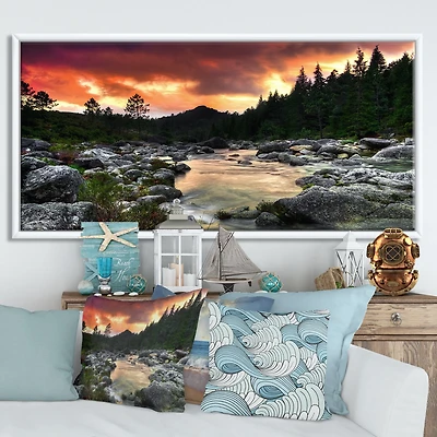 Rocky Mountain River at Sunset Wall Art