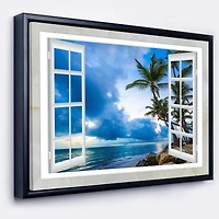 Window Open to Cloudy Blue Sky  Wall Art