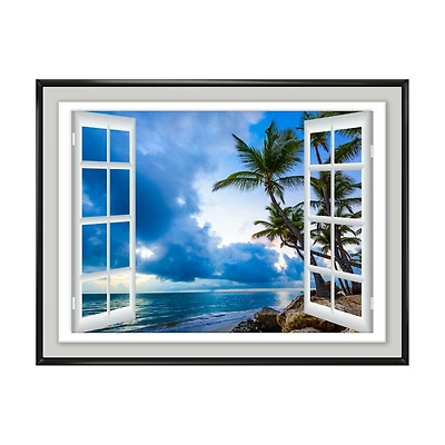 Window Open to Cloudy Blue Sky Wall Art