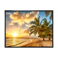 Gorgeous Beach of Island Barbados  Canvas Wall Art Print