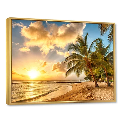 Gorgeous Beach of Island Barbados  Canvas Wall Art Print