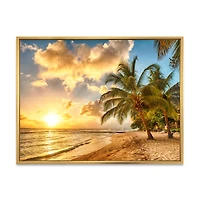 Gorgeous Beach of Island Barbados  Canvas Wall Art Print