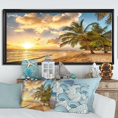 Gorgeous Beach of Island Barbados  Canvas Wall Art Print