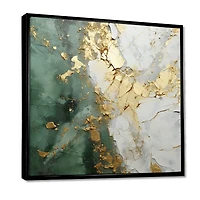 Art abstrait métallique « Green and Gold Fusion »