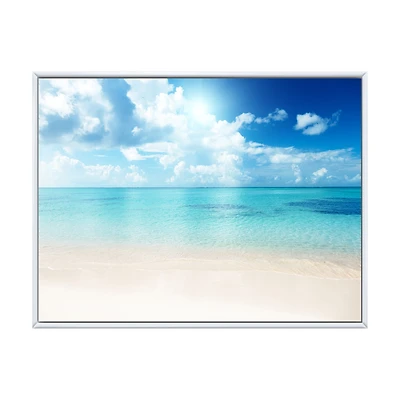 Sand of Beach Blue Caribbean Sea  Canvas Wall Art Print