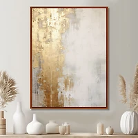 Gold and Beige River Flow – Elegant Minimal Abstract Painting