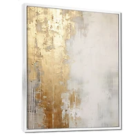 Gold and Beige River Flow – Elegant Minimal Abstract Painting