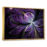 Glittering Purple Fractal Flower  Canvas Art Print