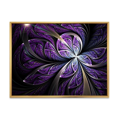 Glittering Purple Fractal Flower Canvas Art Print