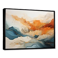 Art fluide dynamique « Orange and Blue River Ink »