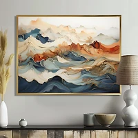 Flowing Orange and Blue Ink – Contemporary Abstract Series
